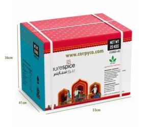 کارتن مادر محتوی 4 کارتن 5 کیلویی | ارتفاع 36 | عرض 41 | طول 53 سانتیمتر 